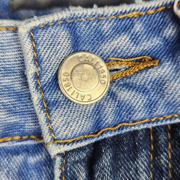 Cali 1850 Jeans Womens Size 3/26 High Rise Dark Two Toned Blue Denim Pants - Picture 5 of 9